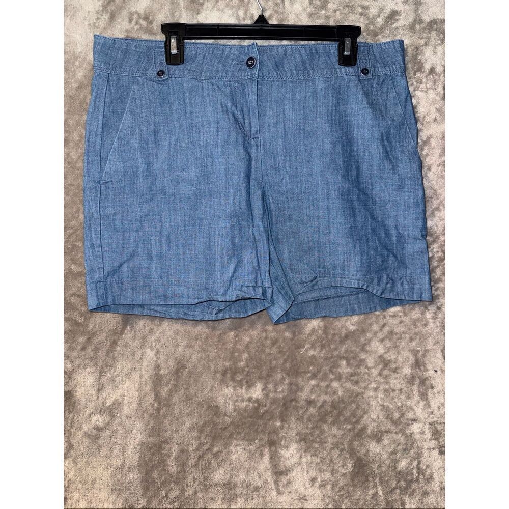 Issac Mizrahi High Rise size 12 100% Cotton Blue Shorts 5” Inseam #782